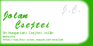 jolan csejtei business card